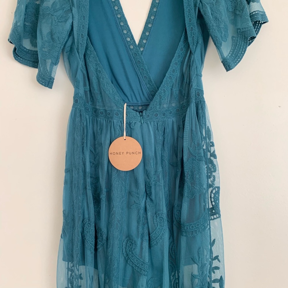 NWT Honey Punch Lace Jumpsuit with Romper under - Picture 8 of 8